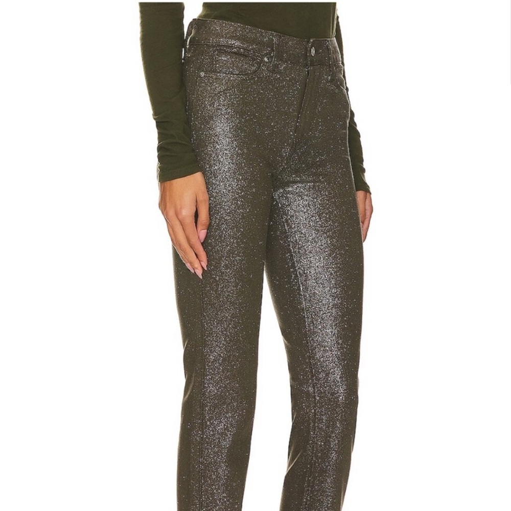 PAIGE Women's Glittery Dark Jeans - Picture 3 of 5